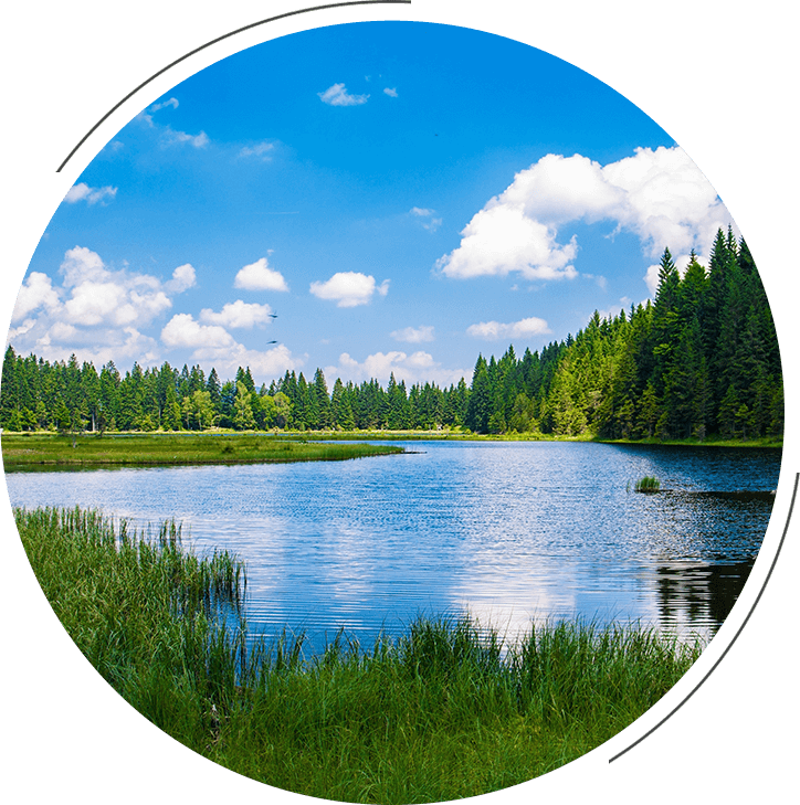 A picture of the water in the lake.